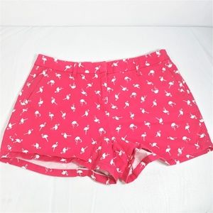 Elle Hot Pink Chino Shorts w/ Flamingos Size 10